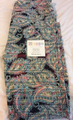 Women  Lularoe TC Tall Curvy 3D Paisley Black Pastel Leggings Pants Unicorn New - Image 1 of 4