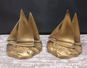 De colección PM Velero de Latón Océano Barco Náutico Sujetalibros Velero  - Imagen 1 de 11