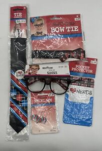 Lot Of 5 Geek Chic Nerd Costume Accessories Necklace Bow Tie Glasses + 201731