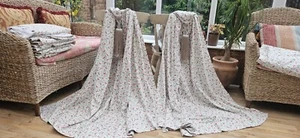 FLORAL BUTTERFLY LINED CURTAINS 62" DROP BY 65" WIDTH - Picture 1 of 16