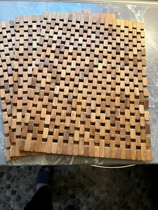 Tischsets Platzsets Unterlagen 3 Stück Massiv Holz Flexibel Küche Haushalt Deko - Bild 1 von 5