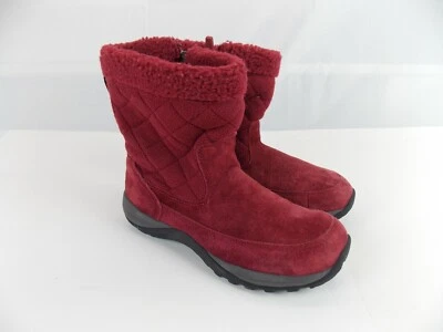 LL Bean Botines Rojo Gamuza Vellón Cremallera Acolchado Invierno Comodidad Mujer Talla 7 M Foto 1 de 4