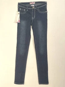 GeGe Jeggings Girls Size 14 Back Embroidered Pockets Stretch Dark Blue - Picture 1 of 13