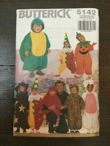 Butterick 5142 Vintage 90s Child Costume Dinosaur Clown Bunny Witch Devil Sz 1-6 - Picture 1 of 6