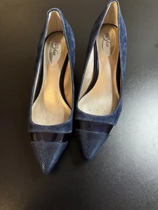 Alfani step n flex Womens Leather Suede shoes size 7M Blue, New - Picture 1 of 14