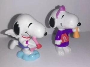 Vintage SNOOPY & BELLE as Cupid & Scientist Valentine's Day 💘 PVC Figures 2.5" - Picture 1 of 2
