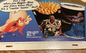 Vintage McDonald's 1995 Looney Tunes NBA Advertising Sign 9" X 13" - Picture 1 of 5