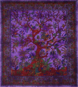 40" x 30" Tree of Life Wall Hanging Tapestry Indian Cotton Bedspread Sheet - Picture 1 of 2