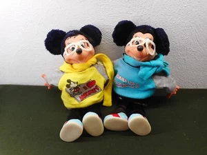 2 Vintage Disney Mickey / Mnnie Maus Plüsch Figuren mit Brille - Bild 1 von 10