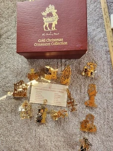 1986 And 1985 Danbury Mint Gold Christmas Ornament Collection Box Lot - Picture 1 of 7