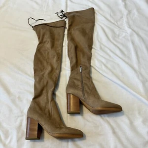 MARC FISHER Women’s 7 Arletta Over The Knee Suede Tan Tall Boots - Picture 1 of 8