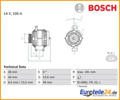 Generatore Bosch 0986084240 per MINI Mini Mini Cabriolet - Immagine 1 di 2