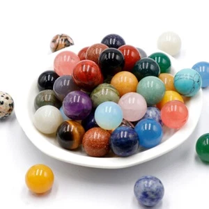 Lote mixto al por mayor de 20 cuentas de curación de cristal de cuarzo bola natural esfera reiki - Imagen 1 de 7
