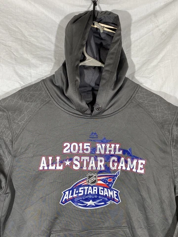 NHL Hockey All-Star Game Hoodie Men Size Large Gray Hooded Sweatshirt Pullover Cover
