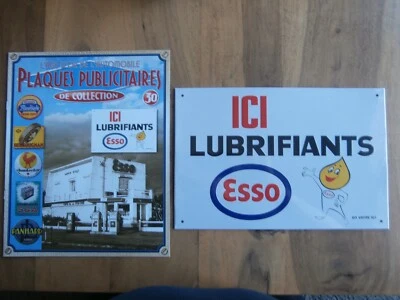 PLAQUE METAL PUBLICITAIRE / LUBRIFIANTS ESSO / + Fascicule - Photo 1/4
