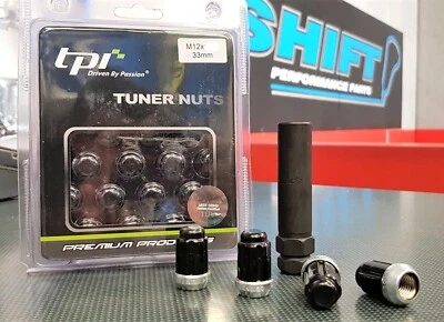 tpi Tuner Black Wheel Nuts - Suits M12x1.25 Nissan, Subaru, Suzuki - Imagem 1 de 4
