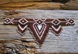 Handmade Necklace Seed Bead Boho American Style Netiv Beaded Multi Strand - Picture 1 of 2