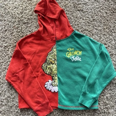 Sudadera con Capucha Justice The Grinch Brillante Niña Roja y Verde para Navidad Talla L 12/14 Foto 1 de 4
