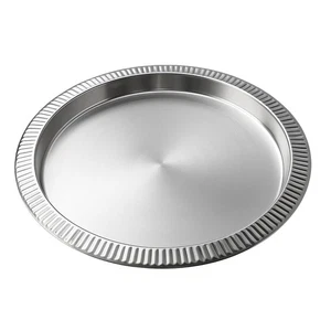 Edelstahl Tablett rund ca 35cm Serviertablett Dekoteller Metall Dekotablett  - Bild 1 von 9