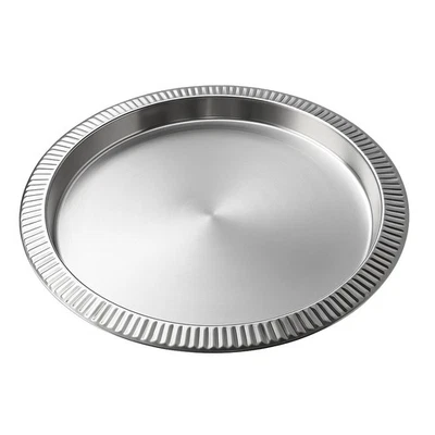 Edelstahl Tablett rund ca 35cm Serviertablett Dekoteller Metall Dekotablett  - Bild 1 von 4