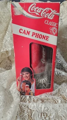 1992 Coca-Cola Classic Can Phone Vintage Novelty Telephone w/ Box Coke Collectib - Image 1 of 4