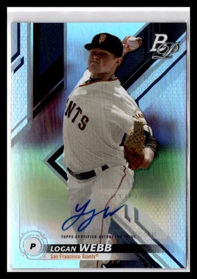 2019 Bowman Platinum #TOP-30 Logan Webb Top Prospects Autographs - Image 1 of 2
