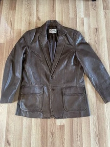 Scully Whipstich Brown Leather Blazer, Size 40! Great! Make An Offer! - Picture 1 of 12