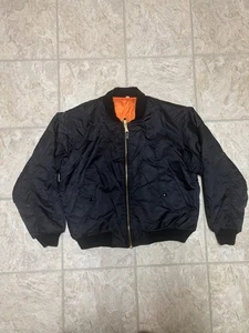 Vintage Rothco MA-1 Military Flight Bomber Jacket Reversible Sz Medium Black - Picture 1 of 7