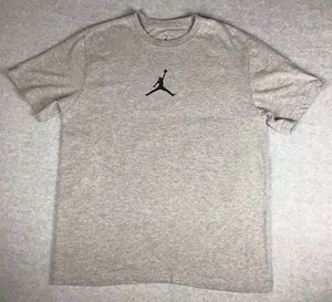Air Jordan Graphic Tee T-Shirt Jumpman Logo Men’s Size L Large Gray Green - Picture 1 of 7