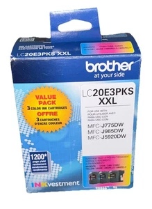 NEW GENUINE - BROTHER LC20E XXL COLOR INK - CMY LC20E3PKS Exp 06/2024 - Picture 1 of 2