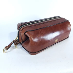 Vintage UTILI-KIT by Bosca Leder Reise Kulturbeutel Rasierset. Braun. - Bild 1 von 18