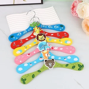 10Pcs Random Color Cartoon Kid Cloth Hangers Wooden Puppy Clothes Stand Balcony - Picture 1 of 11