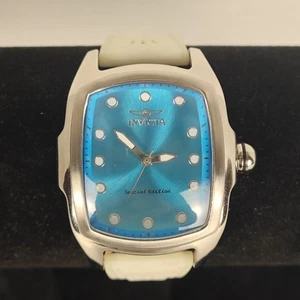 Invicta Lupah Special Edition White With Blue Dial & Silver Bezel Running - Picture 1 of 12