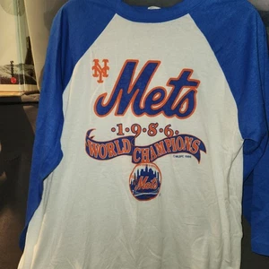 Camiseta de colección 1986 New York Mets Campeones de la Serie Mundial Puntada Única Talla X Grande - Imagen 1 de 5