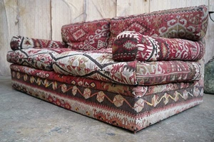 Vintage Late 20thC George Smith Kilim Upholstered Bolster Sofa c.1985 - Picture 1 of 24