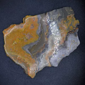 4.9" Silverish Orange Bumble Bee Jasper Slab Banded Natural Crystal Slice Indon. - Picture 1 of 6