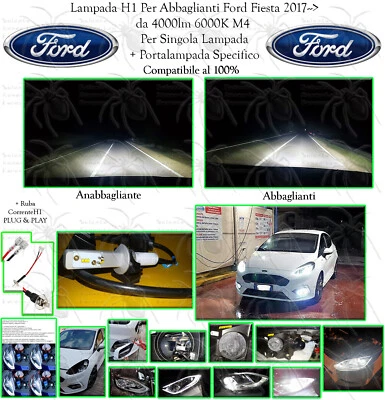 Lampada H1 4000lm 6000K M4 CANBUS + Portalampada  x Abbaglianti Ford Fiesta MK8 - Immagine 1 di 4