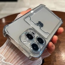 Case for iPhone 15 14 Pro Max 13 12 XR 8 7 Clear Card Holder Silicone Protection Case