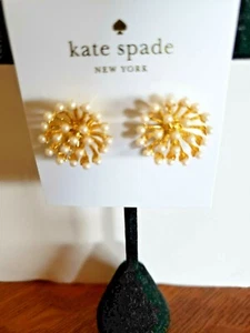 kate spade -flying colors -sputnik earrings- cream pearl/ gold- NWT - $48  C36 - Picture 1 of 5