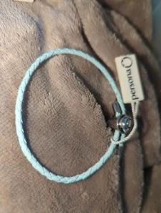 PERSONA blau einzelnes Wickel geflochtenes Leder Charm Armband Sterling H11721B1-02 - Bild 1 von 1