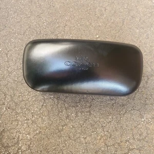 Coach Hard Glasses Case New York Black Leather Eyeglasses Clamshell Case ONLY - Picture 1 of 8