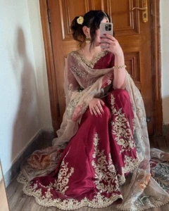 Mujeres Vestido Paquistaní Salwar Kameez Trajes Preparados Indio Boda Fiesta 3 Piezas - Imagen 1 de 12