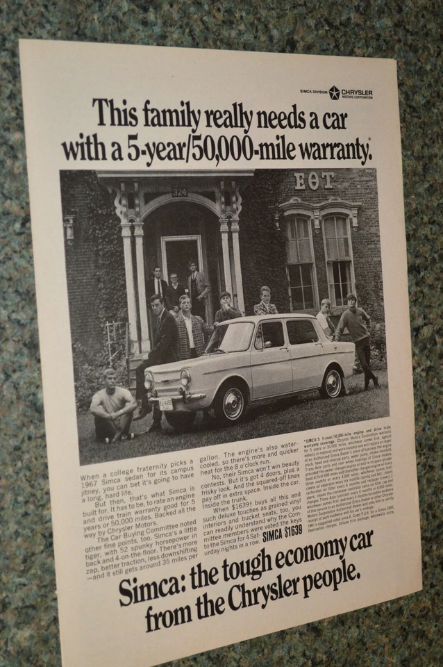 SIMCA 1000 1967 ANUNCIO ORIGINAL IMPRESO ANUNCIO 67 Foto 1 de 1