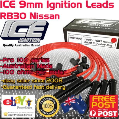 ICE PRO 100 9mm Ignition Spark Plug Leads 6cyl Fits Nissan RB30 Patrol GQ 3.0L - Image 1 of 4