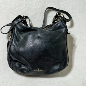 Kate Spade New York Black Pebbled Leather Zip-Around Stylish Crossbody Purse Bag - Picture 1 of 17