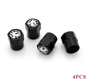 Set Of 4 VAUXHALL Black Valve Dust Caps - Picture 1 of 5