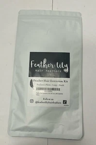 Feder Lilie Haar Federn Feder Haarverlängerung Set Federn Zange Schleife Perlen - Bild 1 von 6