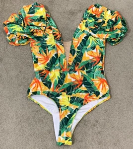 Traje de baño brasileño Sporlike para mujer talla XL manga completa descarado tropical profundo V - Imagen 1 de 13