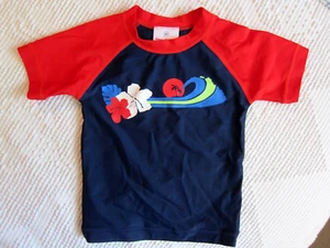 Hanna Andersson Rash Guard Swim Shirt Graphic SS Boy Girl Size 80 (US 2) - Picture 1 of 4