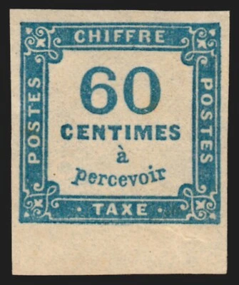 Timbres-Taxe n°9, bord de feuille, 60c bleu, neuf ** sans charnière - TTB - Photo 1/2